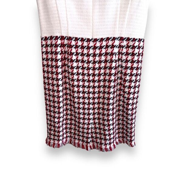 NWT Oscar De La Renta Bicolor Houndstooth Tweed Dress Sz 12 - Picture 10 of 10